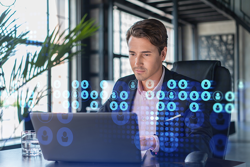 hr manager reviewing data